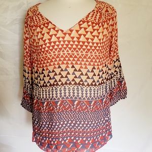 Lucky Brand geometric blouse Size 2X